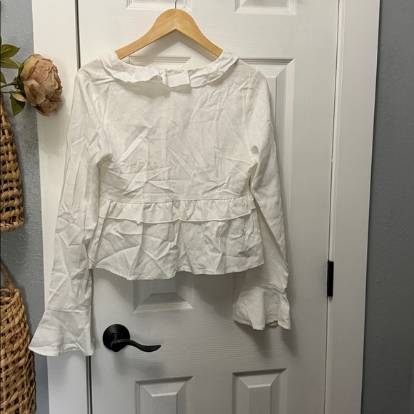 Altar'd State Cream Tie-Front Ruffle Top - Picture 7 of 7